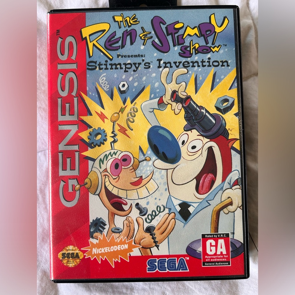 Ren & Stimpy show presents Stinpy’s Invention 1993 Sega Genesis game cartridge
